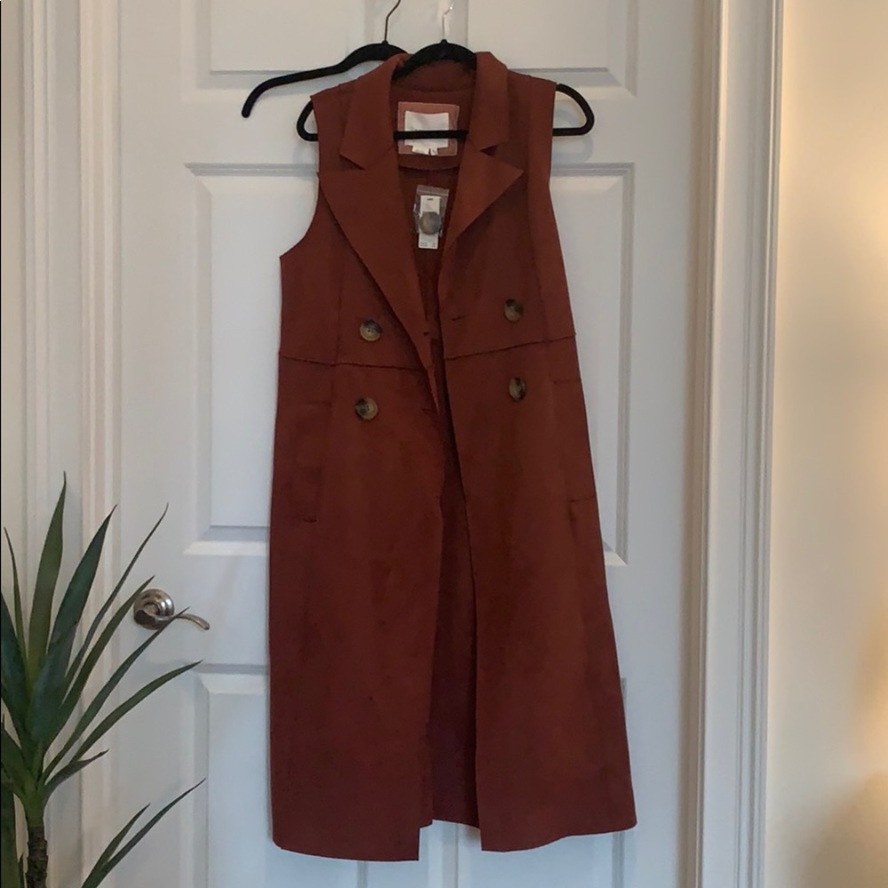 Anthropologie suede trench vest